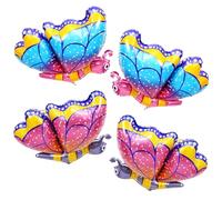 SAIIURV 4 Pièces Ballons Papillon, Géant Animal Feuille D'aluminium Ballons, Ballon Animaux Anniversaire, Décorations pour Baby Shower, Mariage, Anniversaire Fille, Fête de Jardin (Bleu, Rose)