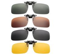 SAIIURV 4 Pièces Clip Lunettes de Soleil Polarisées, Surlunettes avec Verres HD, Clip Lunettes Conduite Homme Femme, Surlunettes de Soleil pour la Conduite et Les Activités de Plein Air (Multicolore)