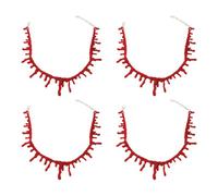 SAIIURV 4 Pièces Collier de faux sang de fête d'halloween, collier gothique de bijoux de sang rouge collier punk de chaîne de cosplay de vampire