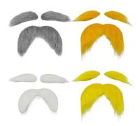 SAIIURV 4 Pièces Fausses Moustache Autocollantes pour Adultes Hommes Femmes, Moustache et Sourcils Deguisement Barbe Jeux de Rôle Noël Halloween Costume Accessoire pour Cosplay Fête (Multicolore)