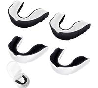 SAIIURV 4 Pièces Protege Dents Boxe pour Adultes Protège-Dents Sport avec Boîte Portable, Protection Intégrale pour Tous Les Sports pour le Hockey, Le Rugby, La Boxe et Sport de Contact (Noir, Blanc)