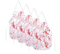 SAIIURV 4 Pièces Tablier Halloween, Tablier Sanglant, Déguisement Boucher, Tablier de Sang, Fêtes Halloween, Zombie, Boucher, Cosplay, Déguisements, Costume, Accessoire Effrayant Parfait (Blanc)