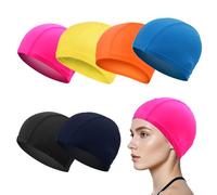 SAIIURV 6 Pièces Bonnets de Bain Élastique, Bonnet de Bain Piscine Natation, Enfants Adulte Bonnet de Bain Élastique Tissu, Confortable Bonnet de Piscine Souple pour Sports Nautiques (Multicolore)