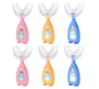 SAIIURV 6 Pièces Brosse à Dent Enfant en Forme de U Poils en Silicone, 360 Degrés Tête de Brosse à Dent Manuelle Bébé Garçons et Filles âge 2-6 ans Brossage Nettoyage Oral (6PCS)