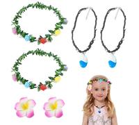 SAIIURV 6 Pièces Collier Guirlande Cosplay Cadeau de Noël Halloween Carnaval Déguisement Fille Enfants Anniversaire Fete Tropical Party Décoration Fournitures Hawaiian Luau Party (6 pcs)