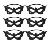 SAIIURV 6 Pièces Masque de Chauve-Souris Noir pour Femme, Demi-Masque Yeux Chauve-Souris Vampire Masques de Mascarade Accessoires de Costume Halloween pour Cosplay Carnaval Fête