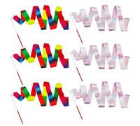 SAIIURV 6 Pièces Rubans de Danse pour Enfants Filles Adulte, 78 inch Danse Tige De Streamer Baton Tournoyant Art avec Baguette de Danseur de Ruban pour Artistique, Gymnastique, Entraînement (6PCS)