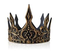 SAIIURV Couronne de Roi Médiéval, Taille Réglable, Accessoire de Déguisement D'Halloween, Empereur, Noble, Duc, Carnaval, Costume, Fête à Thème, Anniversaire, Théâtre, Déguisement (Cuivre)