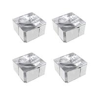 Saijer Base de Cristal Clair, 4 Pièces Transparent Carré avec Courbe Concave pour Afficher la Boule de Cristal la Boule de Verre (2.5cm)