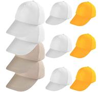 saijer Casquette De Baseball Blanc,10 PCS Casquettes De Baseball Graffiti DIY Casquettes Enfants Creative Peinture Chapeaux Casual Plage Chapeaux Réglable Blanc Beige pour Enfants Adultes Plein Air