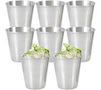 saijer Verres à Shot en Acier Inoxydable,8 Pcs Tasses Gobelet Bière en Acier Inoxydable Empilables et Portables Verre à Shoot Shooter Verre Gobelet à Shoot Verre à Schnaps Whisky Rhum(70 ml)
