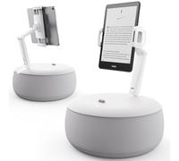 SAIJI Coussin de support pour tablette, support de téléphone pour angle rond, réglable en hauteur, coussin doux, support de téléphone portable pour lit, support flexible pour téléphone portable, gris