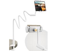 SAIJI Support de tablette réglable à 360° avec bras flexible à double axe, support de tablette pour iPad, iPhone, Kindle, moniteur portable et tous les appareils de 4,7" à 15,6" (rose)