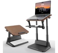 SAIJI Support stable pour ordinateur portable avec tapis de souris pliable, 4 hauteurs réglables jusqu'à 52 cm, support pour MacBook pour une bonne posture, convient aux ordinateurs portables de 13,3