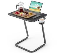 SAIJI Table d'appoint, Bouts de canapé, Angle réglable en Hauteur, Pieds en U Plus Stables, 55 * 39cm Noir