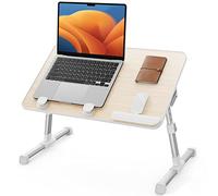 SAIJI Table lit, Hauteur réglable, avec 4 Angles réglables, Lapdesk Pliable, pour Le canapé, l'étude, la Lecture et l'écriture, pour Les Ordinateurs Portables jusqu'à 17"