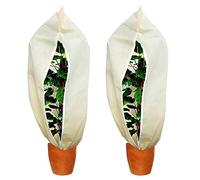 SAIJIAN 2 Pièces Housses de Protection pour Plantes 120 x 80cm Housse d'hivernage pour Plante Anti-Givre Ajustable Sac de Protection des Plantes avec Cordon de Serrage à Glissière Voile d'hivernage