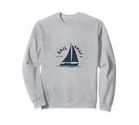 Sail Away with Me : voilier d'aventure Nautique Sweatshirt, Unisexe pour Adultes, Gris Chiné, L