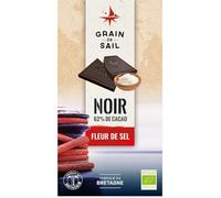 SAIL - Tablette de Chocolat Noir Fleur de Sel Bio GRAIN DE | Saveurs onctueuses et gourmandes | À déguster à tout moment | la tablette de 100g | LOT DE 4