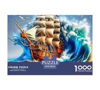 Sailboat in The Sea Puzzle 1000 Pièces pour Adultes Et Enfants Boat De l'art De La Décoration Moderne Jeu Cadeau Unique 1000 Pieces Activité Relaxante Cadeau d'anniversaire 38x26cm/1000pcs