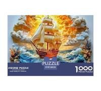 Sailboat in The Sea Puzzle 1000 Pièces pour Adultes Et Enfants Boat Jeu Éducatif Jouets Défi 1000 Pieces pour Jeux D'activités Familiales Cadeau pour Femme, Homme, Couple Et Amie 38x26cm/1000pcs