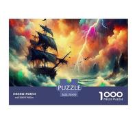 Sailboat in The Sea Puzzles 1000 Pièces pour Adultes Et Enfants Boat Jeu De Création Et Logique pour Enfants 1000 Pieces pour Jeux D'activités Familiales Cadeau d'anniversaire 70x50cm/1000pcs