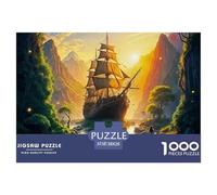 Sailboat in The Sea Puzzles 1000 Pièces pour Adultes Et Enfants Boat Jeu Éducatif Jouets Défi 1000 Pieces pour Jeux D'activités Familiales Cadeau d'anniversaire 38x26cm/1000pcs