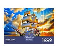 Sailboat in The Sea Puzzles 1000 Pièces pour Adultes Et Enfants Boat Jeu Éducatif Jouets Défi 1000 Pieces pour Jeux D'activités Familiales Cadeau d'anniversaire 70x50cm/1000pcs