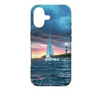 Sailboat Lighthouse Nautical Ocean Sunset Coastal Art Coque pour iPhone 17
