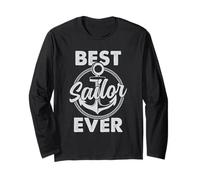 Sailing Best Sailor Ever Anchor Nautical Captain Humour Manche Longue
