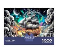 Sailing City Nuit 1000 Pièces Puzzle Favorisant La Détente Mentale en Carton De Première Qualité Voile Nuage Parfait pour Une Pause Au Travail Et comme en Cadeau 38x26cm/1000pcs