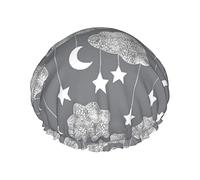 Sailing Dreams Clouds Bonnet de douche imperméable gris anthracite, bonnet de bain élastique pour cheveux, protection de l'environnement, bonnet de bain pour cheveux, double couche imperméable