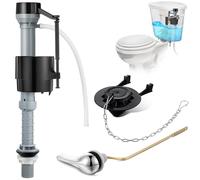 Saillong Kit de rechange universel pour réservoir de toilettes, comprend une valve de remplissage de toilettes, un clapet en caoutchouc à faible débit de 5,1 cm avec chaîne de toilette, poignée