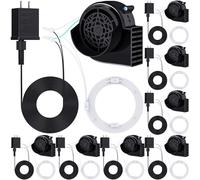 Saillong Lot de 8 souffleurs d'air pour gonflables, moteur de rechange pour Halloween, Noël avec ficelle LED, ventilateur pour décoration gonflable avec adaptateur transformateur 12 V/1,0 A