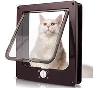 Sailnovo Chatière pour Chien 4 Voies Fermeture Facile pour Chats et Petits Chiens, Installation Facile avec Cadre télescopique, chatière