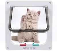 Sailnovo Chatière, Trappe pour Chiens 4 Voies, Fermeture magnétique -pour Chats, Gros Chiens - 23,5 x 25 x 5,4 cm - Trappe pour Chiens, chatière, Installation Facile avec Cadre télescopique