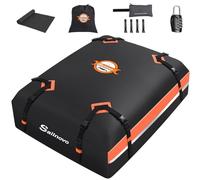 Sailnovo Coffre de Toit de véhicule Étanche Sac de Toit Voiture pour Voyage Résistant aux Intempéries avec Tapis Antidérapant, 4 Crochets de Porte et Cadenas à Combinaison, 425L 1000D PVC