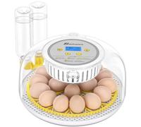 Sailnovo Couveuse Oeufs Automatique 18 Oeufs, Incubateur Oeuf Automatique Bacs à œufs avec Rotation et Arrêt Automatiques,Contrôle de Température et Ajout Automatique d'Humidité (Jaune)