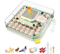 Sailnovo Couveuse pour 48 œufs entièrement automatique avec contrôle de la température et de l'humidité, rotation automatique - Incubateur d'œufs pour poulet, canard, caille - Pour la ferme, l'école