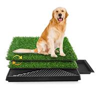 Sailnovo Toilettes pour Petits et Grands Chiens, 63 x 50 cm, avec 2 Gazon-Artificiel Durable, Facile à Nettoyer, Tapis d'Entraînement pour Animaux, Convient pour Balcon/Jardin/Toilette etc