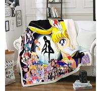Sailor Moon Anime flanelle 3D numériquement imprimé couverture vacances cadeau literie Fit bureau maison