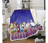 Sailor Moon Anime flanelle 3D numériquement imprimé couverture vacances cadeau literie Fit bureau maison Style：Ciel étoilé