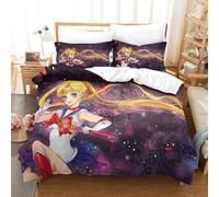 Sailor Moon Housse De Couette D Imprim¿¿ Anime - Parure De Lit Microfibreavec Fermeture ¿¿Clair,Housse Couette Imprim¿¿ Avec Taies D'oreiller Single£¿Xcm£©
