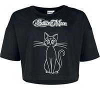 Sailor Moon Luna Femme T-Shirt Manches Courtes Noir S 100% Coton Large