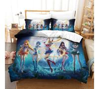 Sailor Moon Parure De Lit Pi¿¿Ces Pour Anime Impression D Housse De Couette En Microfibre Avec Taies King£¿Xcm£©