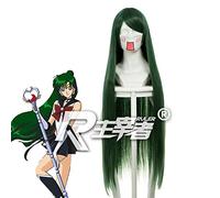 Sailor Moon Pluto Meiou Setsuna Cosplay perruques vert foncé longue droite synthétique cheveux Perucas Anime Costume perruque KUZZ069A
