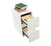 SailorMoon Table d'appoint étroite gris foncé 40 x 25 x 48 cm avec 2 tiroirs et espace de rangement ouvert - Table de chevet minimaliste pour chambre à coucher - Plateau en bois stable - Charge