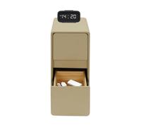 SailorMoon Table d'appoint étroite gris foncé 40 x 25 x 48 cm avec 2 tiroirs et espace de rangement ouvert - Table de chevet minimaliste pour chambre à coucher - Plaque en bois stable - Charge