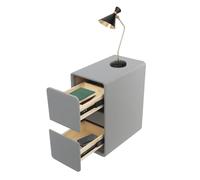 SailorMoon Table d'appoint étroite gris foncé 40 x 25 x 48 cm avec 2 tiroirs et espace de rangement ouvert - Table de chevet minimaliste pour chambre à coucher - Plaque en bois stable - Charge