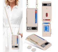 SailorTech Coque pour Google Pixel 7 Étui avec Porte-Cartes de crédit, Etui pour Google Pixel 7 Housse avec Courroie de Cou Portefeuille avec Fentes pour Cartes de crédit-Abricot